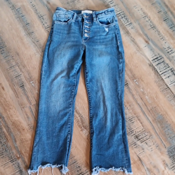 Vervet Denim - High-Rise Women’s Blue Flare Jeans with Button-Fly